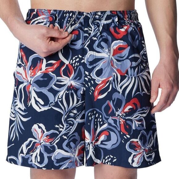 Columbia Men's Super Backcast Water Shorts Bluestone Navy Multi Size L - Picture 1 of 9